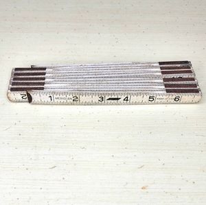 Vintage Meridian Folding Wood Ruler With Metal Joints 6 Ft Made in USA